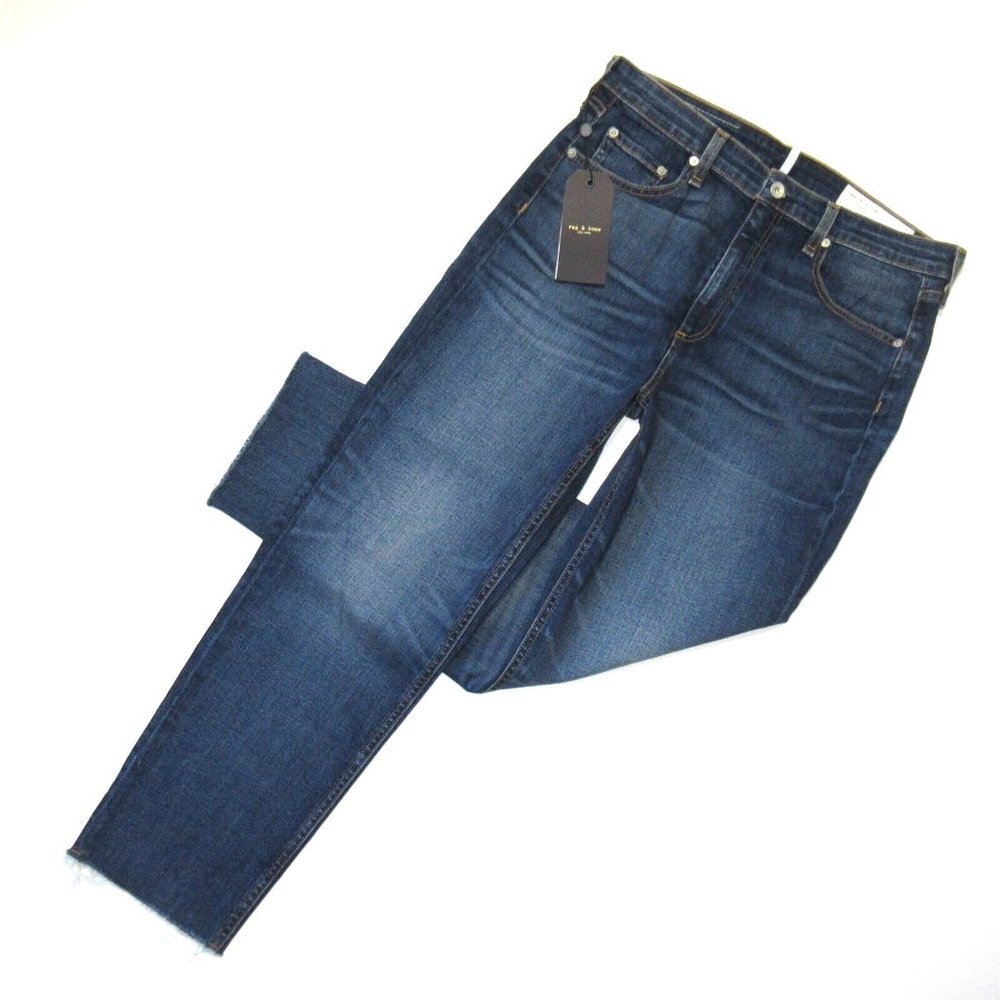 NWT rag & bone Nina in Atlantic High Rise Ankle Cigarette Stretch Jeans 31